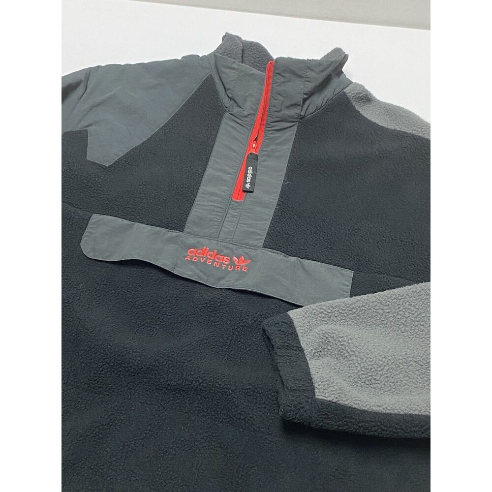 Adidas Originals Men's Quarter Zip Colorblocked Fleece Jacket Size Medium